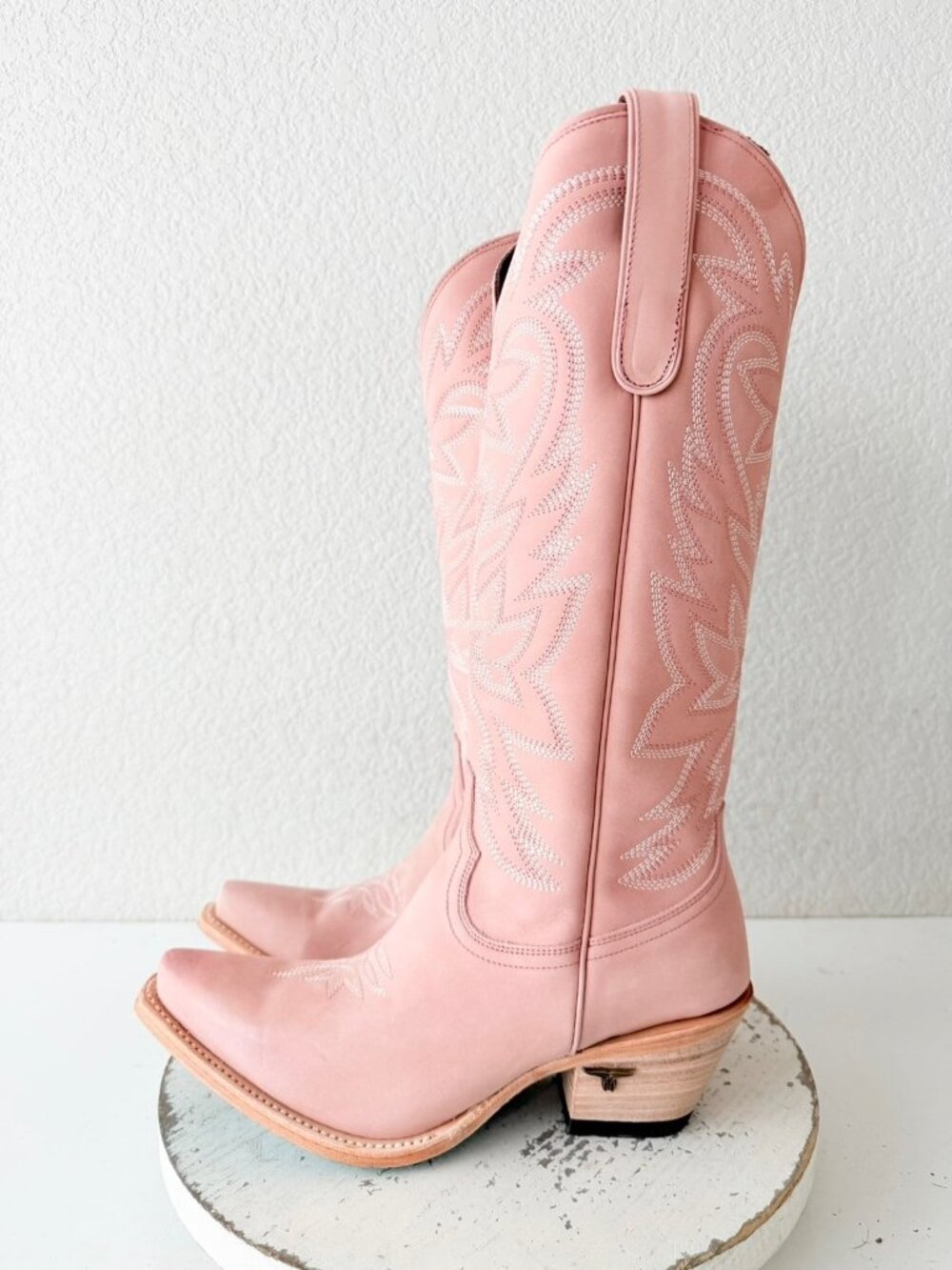 Lane SMOKESHOW Pink Cowboy Boots Western Cowgirl Mid Calf Tall Womens Size 8.5 - Picture 4 of 12